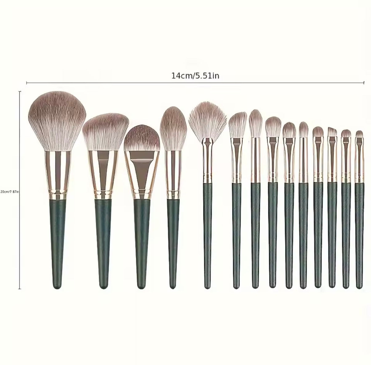 14-teiliges Luxus-Make-up-Pinsel-Set – professionelle Vollgesichts- & Detailpinsel