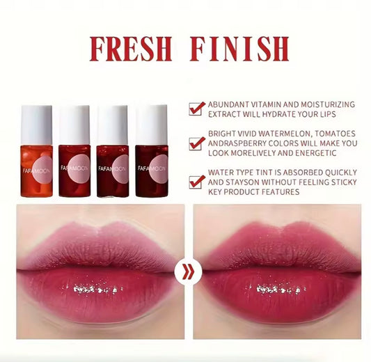 4-Farben Fruchtige Lippen-Tönung – Wasser-Glanz, intensive Farbe & ultraleichter Tragekomfort